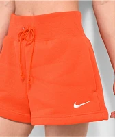 Nike Sportswear Phoenix High-Rise Red Fleece Sweat Shorts