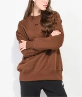 Nike Sportswear Phoenix Oversize Brown Crewneck Sweatshirt 