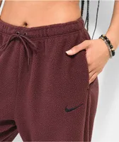 Nike Sportswear Plush Burgundy Crush Sherpa Sweatpants