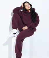 Nike Sportswear Plush Burgundy Crush Sherpa Sweatpants