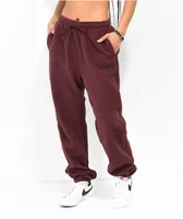 Nike Sportswear Plush Burgundy Crush Sherpa Sweatpants