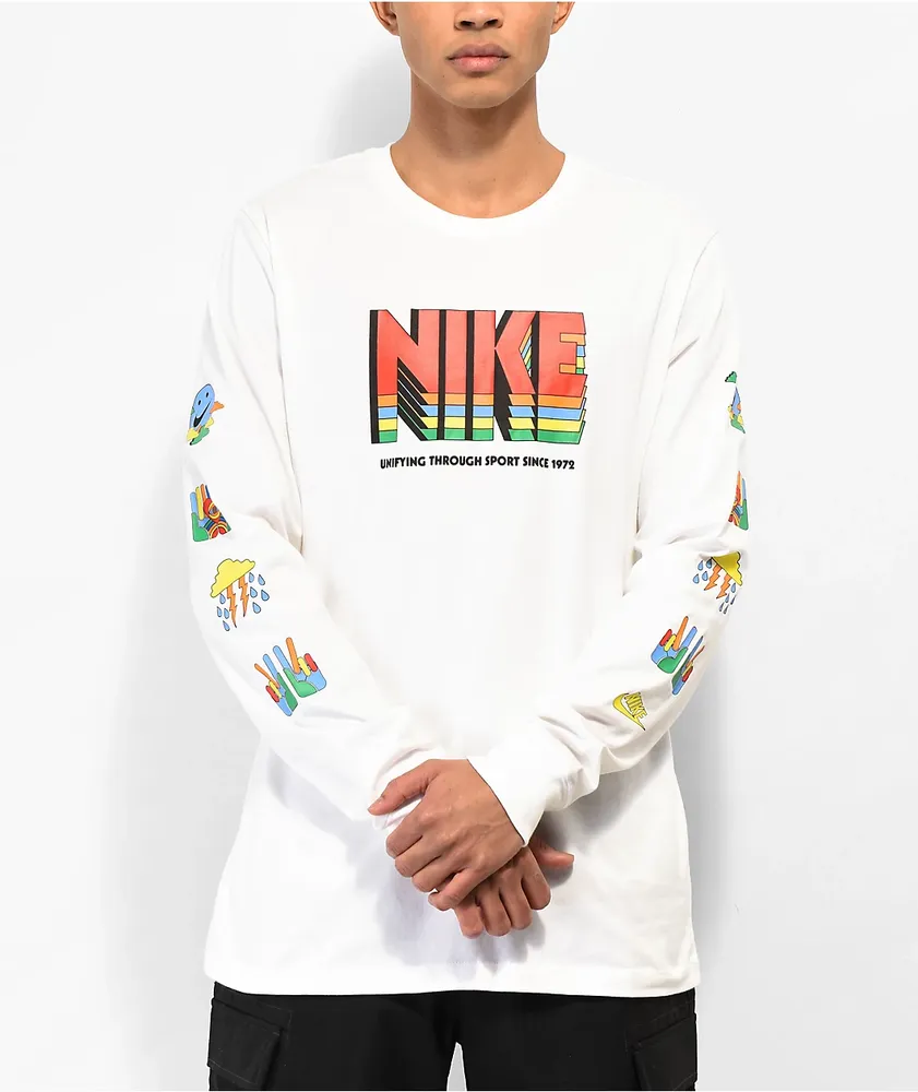 Nike Sportswear Essentials White Long Sleeve Mock Neck Top