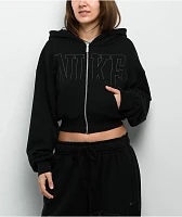 Nike Sportswear Street Black Zip Crop Hoodie