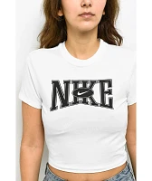 Nike Sportswear Street Logo White Slim Crop T-Shirt