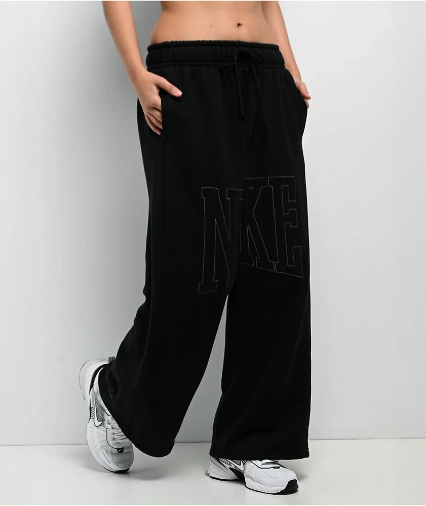 Nike Sportswear Street Open Hem Black French Terry Sweatpants