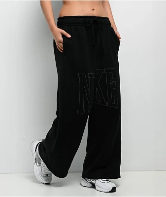 Nike Sportswear Street Open Hem Black French Terry Sweatpants