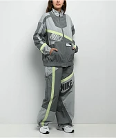 Nike Sportswear Street Woven Grey & Light Green Zip Track Jacket