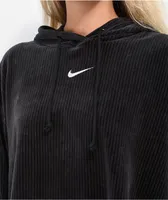 Nike Sportswear Velour Mod Black Crop Hoodie
