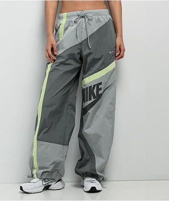 Nike Sportswear Woven Grey & Green Track Pants
