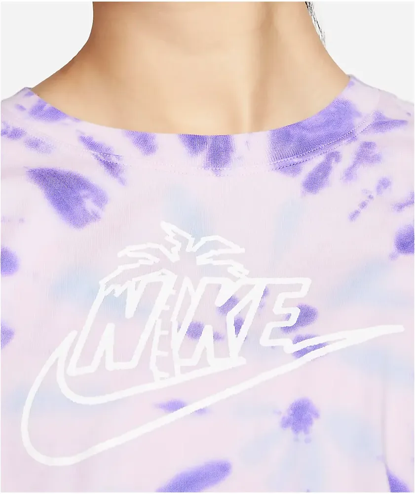 Nike Spring Break Purple Tie Dye Crop T-Shirt