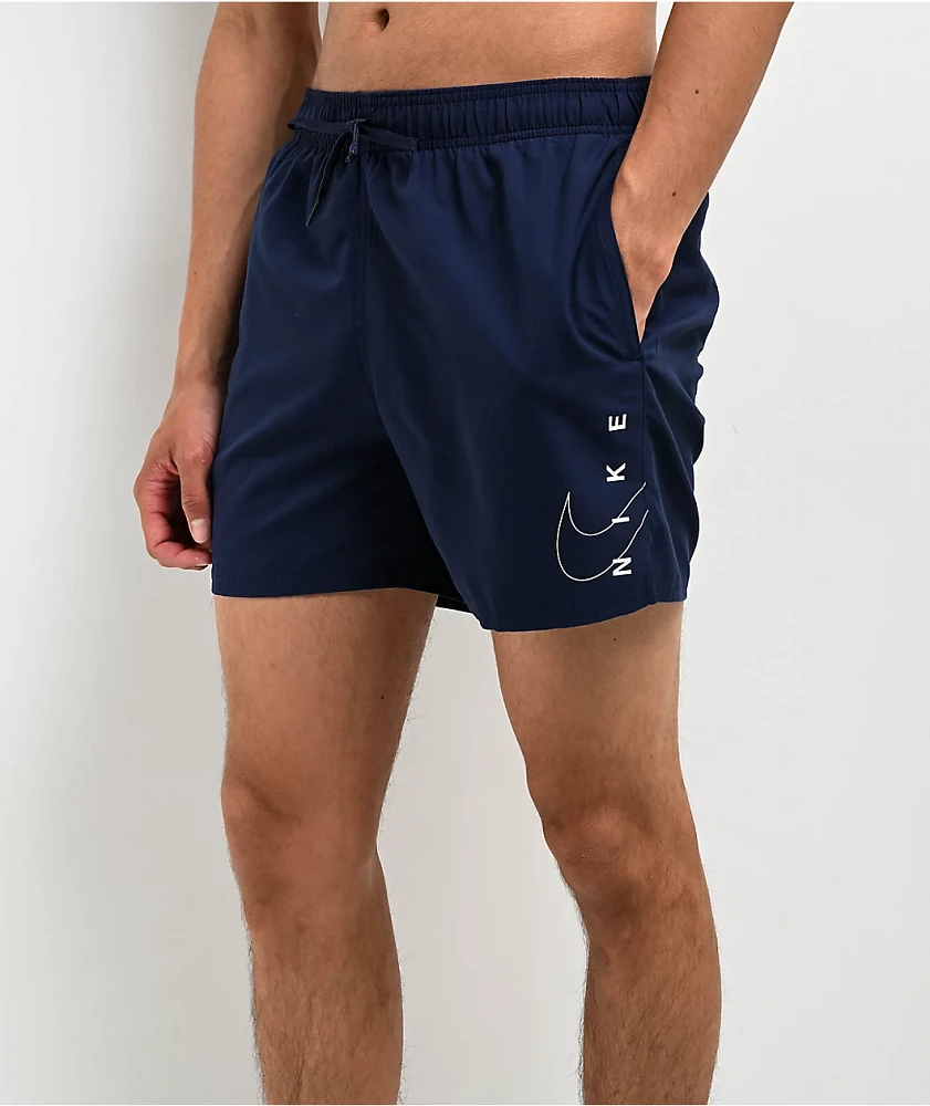 Nike Swim Swoosh Break Navy Board Shorts