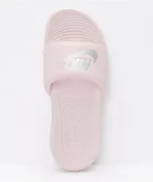 Nike Victori One Rose & Silver Slide Sandals