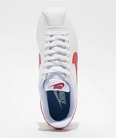 Nike Women's Cortez White, Varsity Red, & Varsity Blue Shoes