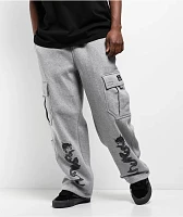 Ninth Hall Airbrushed Dragon Grey Baggy Cargo Sweatpants