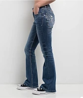 Ninth Hall Alyssia Chain Blue Wash Flare Jeans