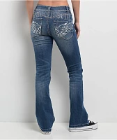 Ninth Hall Alyssia Chain Blue Wash Flare Jeans