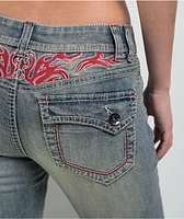 Ninth Hall Alyssia Contrast Blue Wash Mid Rise Bootcut Jeans