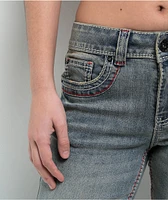Ninth Hall Alyssia Contrast Blue Wash Mid Rise Bootcut Jeans