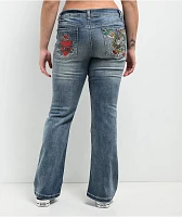 Ninth Hall Alyssia Printed Selfie Mid Rise Bootcut Jeans