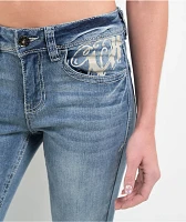 Ninth Hall Alyssia Printed Selfie Mid Rise Bootcut Jeans