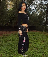 Ninth Hall Ambush Crosses Black Wash Loose Fit Jeans