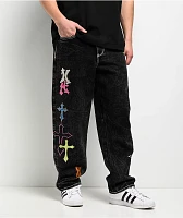 Ninth Hall Ambush Crosses Black Wash Loose Fit Jeans