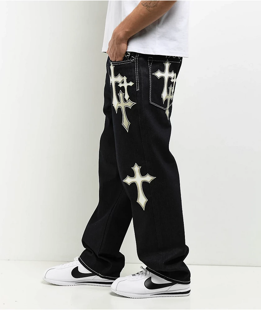 Ninth Hall Ambush Crosses Raw Indigo Loose Fit Jeans