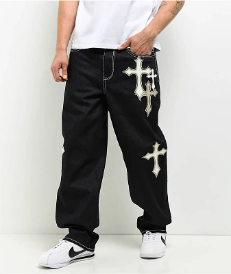 Ninth Hall Ambush Crosses Raw Indigo Loose Fit Jeans