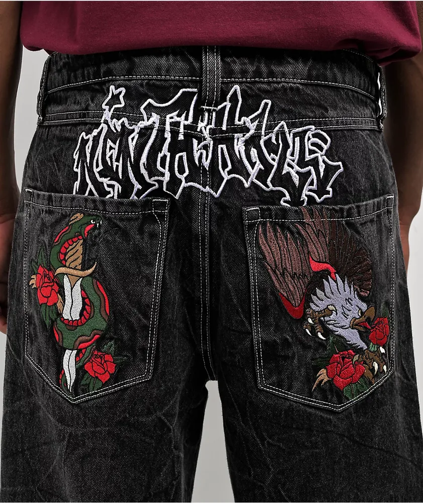 Ninth Hall Ambush Embroidered Black Denim Jeans