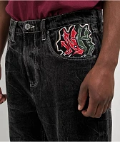 Ninth Hall Ambush Embroidered Black Wash Jeans