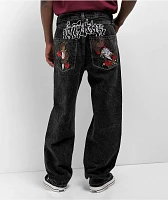 Ninth Hall Ambush Embroidered Black Wash Jeans