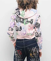 Ninth Hall Andover Pink Crop Zip Hoodie