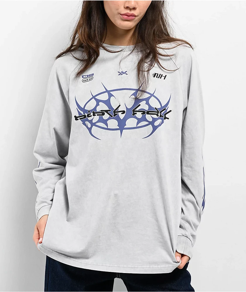 Ninth Hall Bennie Grey Wash Long Sleeve T-Shirt