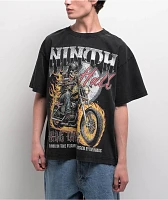 Ninth Hall Born In Flames Black Wash T-Shirt