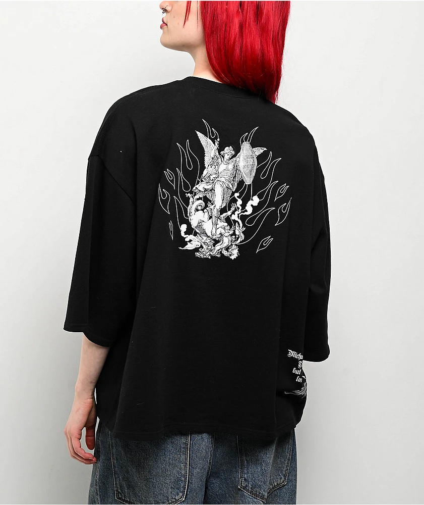 Ninth Hall Ciara Angel Black Boxy T-Shirt