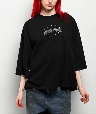 Ninth Hall Ciara Angel Black Boxy T-Shirt