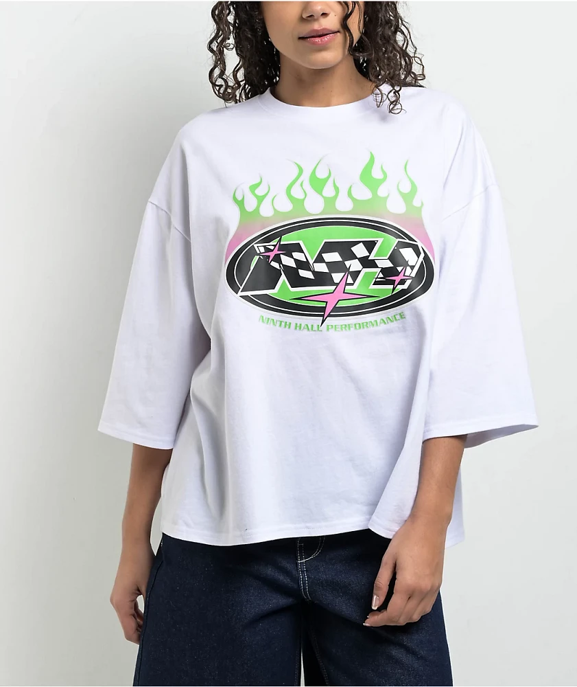 Ninth Hall Ciara White Oversized Boxy T-Shirt