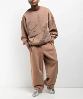 Ninth Hall Crane Brown Oversized Crewneck Sweatshirt