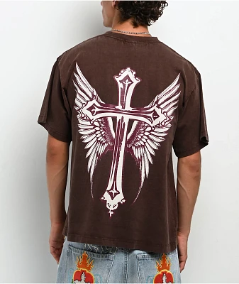 Ninth Hall Cross My Heart Brown Vintage T-Shirt