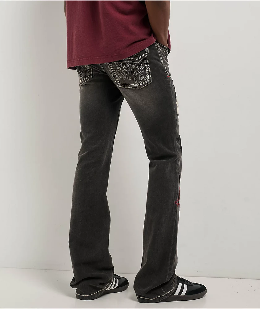 Ninth Hall Crosses Grey Wash Stacked Flare Jeans