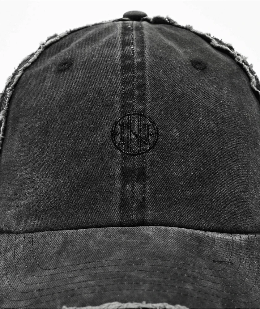 Ninth Hall Cypress Distressed Black Wash Strapback Hat