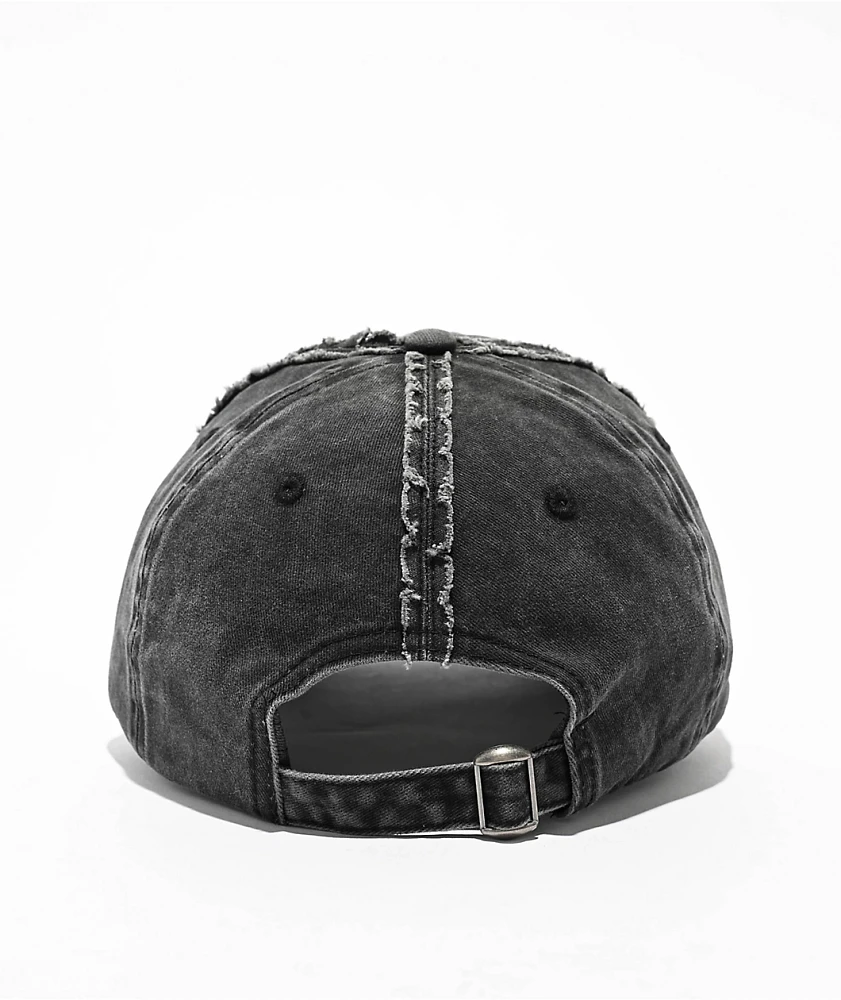 Ninth Hall Cypress Distressed Black Wash Strapback Hat