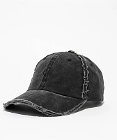 Ninth Hall Cypress Distressed Black Wash Strapback Hat