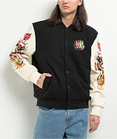 Ninth Hall Dragon Black & Cream Varsity Jacket