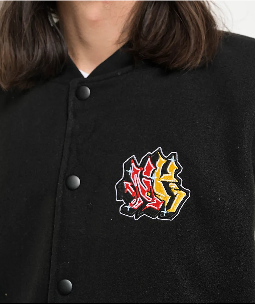 Ninth Hall Dragon Black & Cream Varsity Jacket