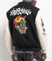 Ninth Hall Dragon Black & Cream Varsity Jacket