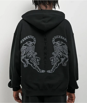 Ninth Hall Faux Rhinestones Black Hoodie