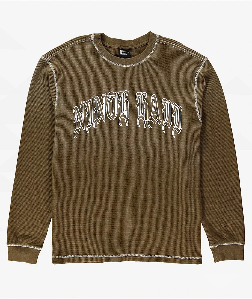 Ninth Hall Fein Brown Thermal Long Sleeve T-Shirt