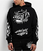 Ninth Hall Flame Black Boxy Hoodie