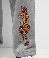 Ninth Hall Flash Tattoo Heather Grey Loose Fit Cargo Sweatpants